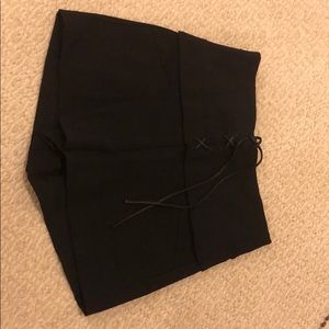 Zara black lace up shorts